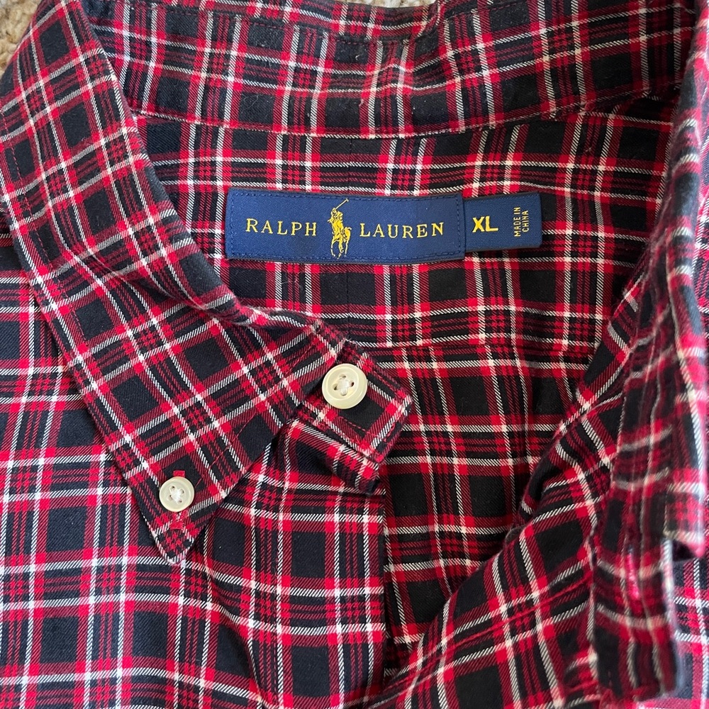 Ralph Lauren Black and Red Button Down